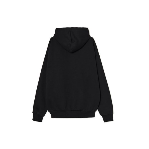 Cropp - Czarna bluza loose z aplikacjami - czarny Cropp XS Cropp