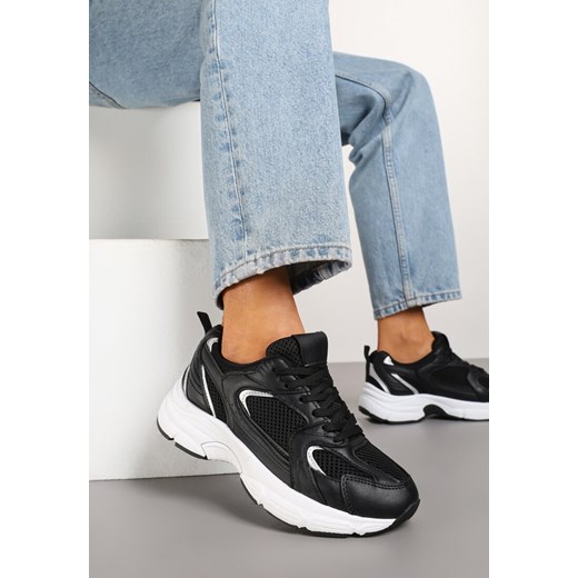 Czarne Sneakersy z Siateczką na Piankowej Podeszwie Vallexia ze sklepu born2be.pl w kategorii Buty sportowe damskie - zdjęcie 178102599