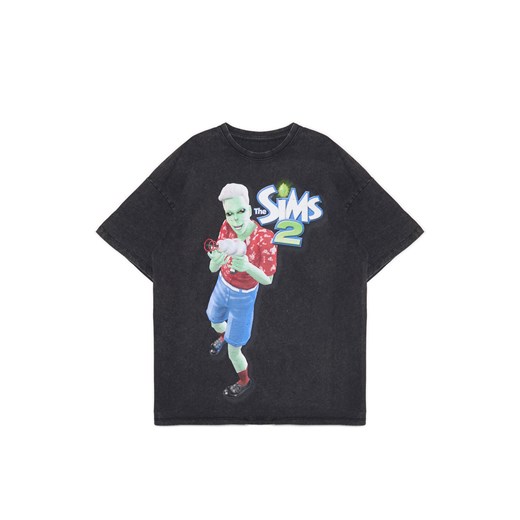 Cropp - Czarny T-shirt z The Sims - czarny ze sklepu Cropp w kategorii Bluzki damskie - zdjęcie 178102636