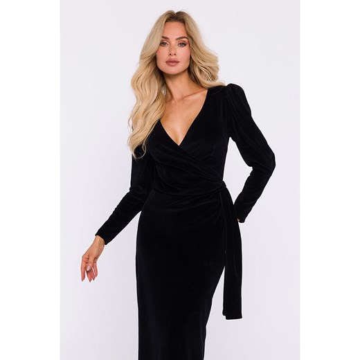 made of emotion Aksamitna sukienka w kolorze czarnym XL okazja Limango Polska