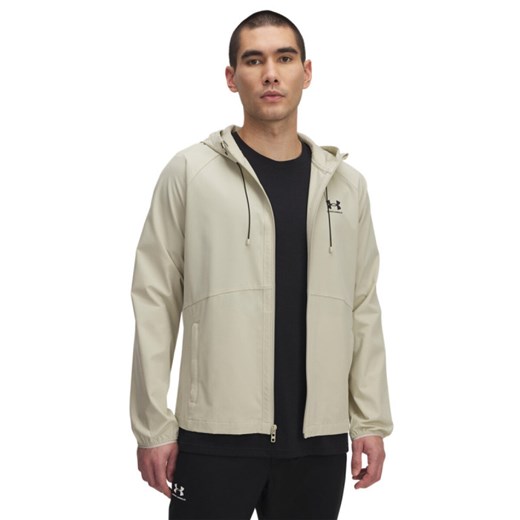 Męska kurtka wiatrówka Under Armour UA Stretch Woven Windbreaker - beżowa ze sklepu Sportstylestory.com w kategorii Kurtki męskie - zdjęcie 178107675