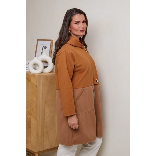 Curvy Lady Płaszcz przejściowy w kolorze brązowym Curvy Lady 48/50 Limango Polska okazja