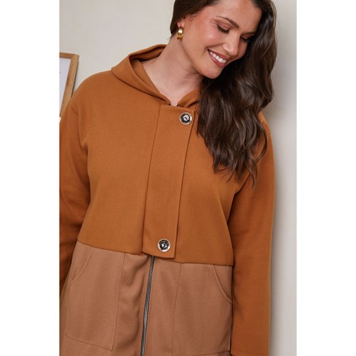 Curvy Lady Płaszcz przejściowy w kolorze brązowym Curvy Lady 48/50 Limango Polska wyprzedaż