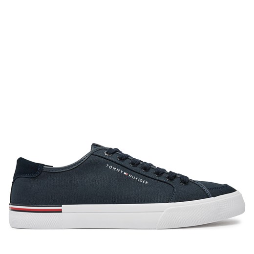 Tenisówki Tommy Hilfiger Core Corporate Vulc Canvas FM0FM05398 Granatowy ze sklepu eobuwie.pl w kategorii Trampki męskie - zdjęcie 178114067