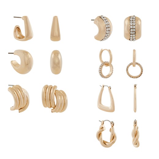 Zestaw 7 par kolczyków Aldo Chicdays 13930750 Złoty Aldo one size eobuwie.pl