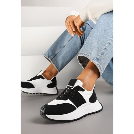Czarne Sneakersy w Streetwearowym Stylu na Platformie Nonarisa ze sklepu renee.pl w kategorii Buty sportowe damskie - zdjęcie 178115198