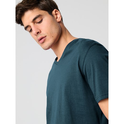Sinsay - Koszulka basic - niebieski Sinsay XS Sinsay