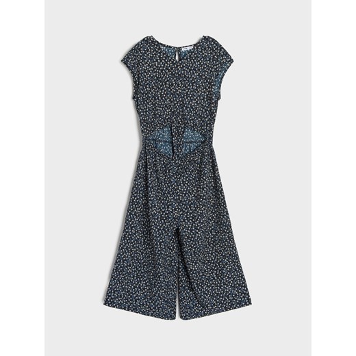 Sinsay - Letni kombinezon wide leg w kwiatki - czarny Sinsay 152 Sinsay