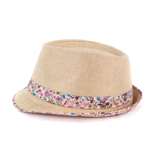 Letni kapelusz trilby - szalone wzory szaleo bezowy kapelusz