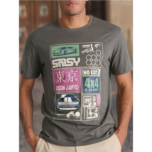 Sinsay - Koszulka comfort fit - khaki ze sklepu Sinsay w kategorii T-shirty męskie - zdjęcie 178115916