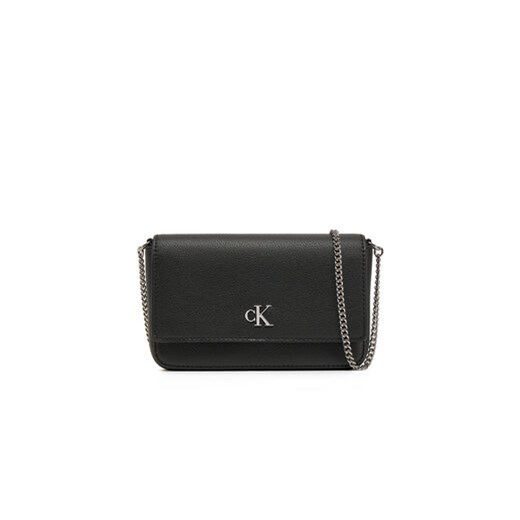 Calvin Klein Jeans Torebka Minimal Monogram Ew Flap Ph/Cb19 LV04K1027G Czarny ze sklepu MODIVO w kategorii Kopertówki - zdjęcie 178116056