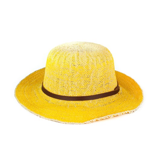 Cieniowany kapelusz plażowy szaleo zolty kapelusz