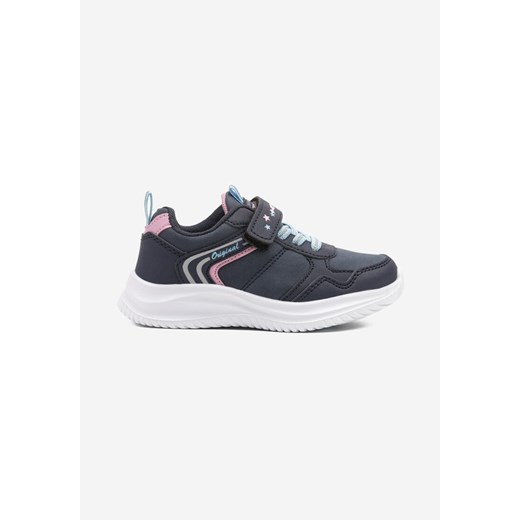 Granatowe Buty Sportowe Sneakersy Ozdobione Paskami i Napisem Araleina ze sklepu born2be.pl w kategorii Buty sportowe dziecięce - zdjęcie 178119277