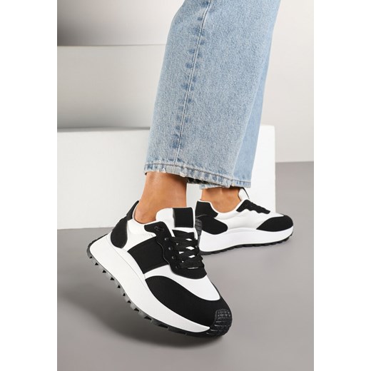 Czarne Sneakersy Streetwearowe na Grubej Podeszwie Nonarilis ze sklepu born2be.pl w kategorii Buty sportowe damskie - zdjęcie 178119365