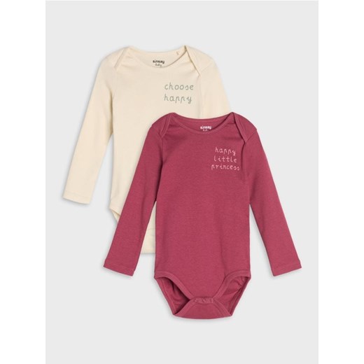 Sinsay - Body 2 pack - bordowy ze sklepu Sinsay w kategorii Body niemowlęce - zdjęcie 178122268