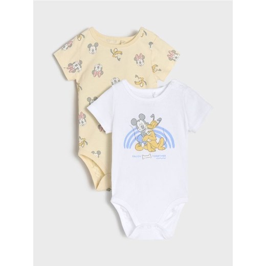 Sinsay - Body 2 pack Mickey Mouse - biały ze sklepu Sinsay w kategorii Odzież dla niemowląt - zdjęcie 178122295