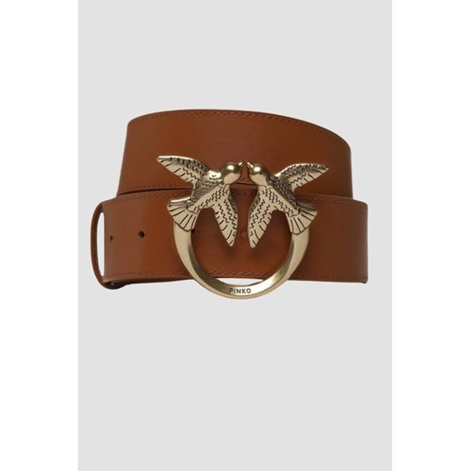 PINKO Brązowy pasek Love Berry H4 Belt, Rozmiar XS ze sklepu outfit.pl w kategorii Paski damskie - zdjęcie 178122615