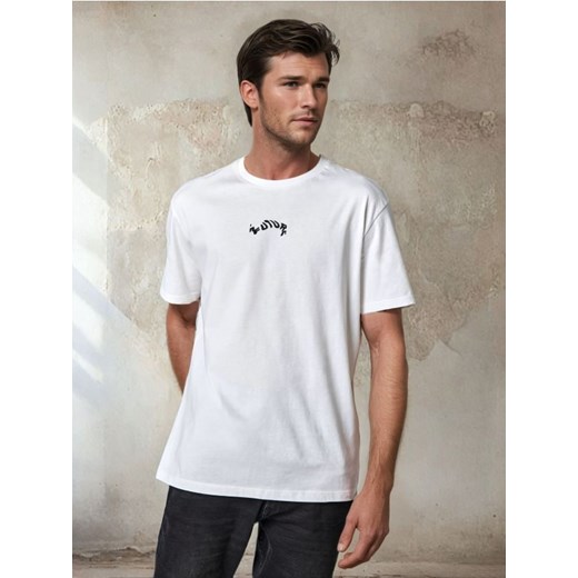 Sinsay - Koszulka - kremowy ze sklepu Sinsay w kategorii T-shirty męskie - zdjęcie 178134299