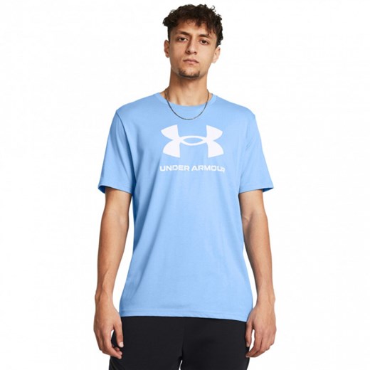Męski t-shirt z nadrukiem Under Armour UA Sportstyle Logo Update Ss - niebieski ze sklepu Sportstylestory.com w kategorii T-shirty męskie - zdjęcie 178135348