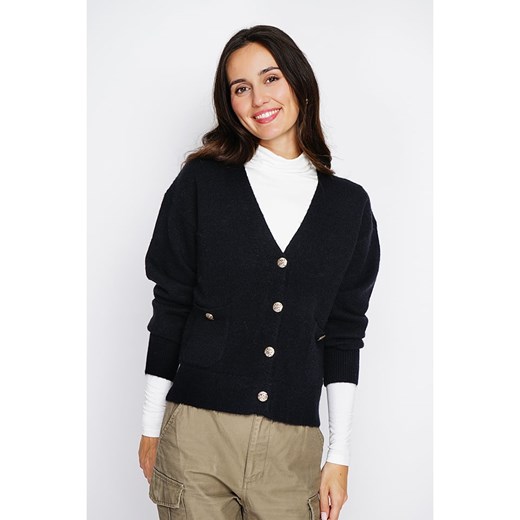 ASSUILI Kaszmirowy kardigan w kolorze czarnym ze sklepu Limango Polska w kategorii Swetry damskie - zdjęcie 178138569