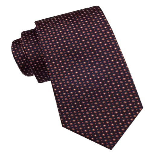 Elegancki Męski Krawat - Alties - Granat w Ciemno-Czerwone Groszki KRALTS1169 ze sklepu JegoSzafa.pl w kategorii Krawaty - zdjęcie 178139239