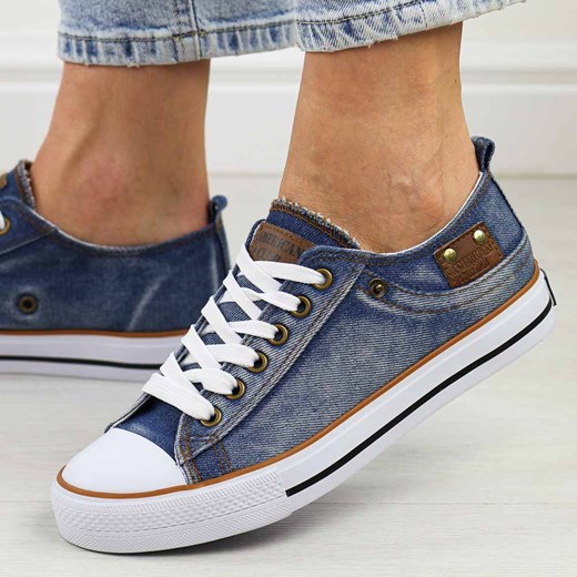 Jeansowe trampki damskie American Club Lh111 ze sklepu suzana.pl w kategorii Trampki dziecięce - zdjęcie 178139299