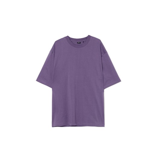 Cropp - Basicowa fioletowa koszulka comfort - fioletowy Cropp M Cropp