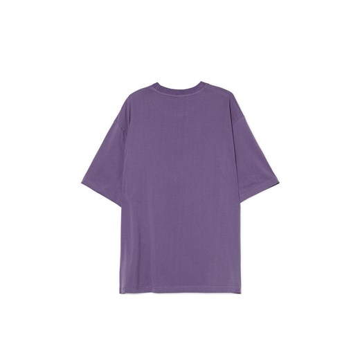 Cropp - Basicowa fioletowa koszulka comfort - fioletowy Cropp M Cropp