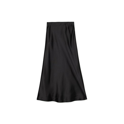 Cropp - Satynowa czarna spódnica maxi - czarny Cropp XS Cropp