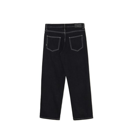 Cropp - Czarne jeansy baggy z białymi przeszyciami - czarny Cropp 32/32 Cropp