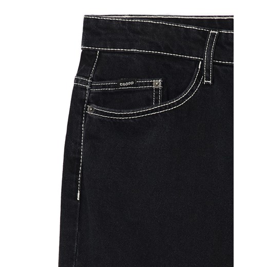 Cropp - Czarne jeansy baggy z białymi przeszyciami - czarny Cropp 36/32 Cropp