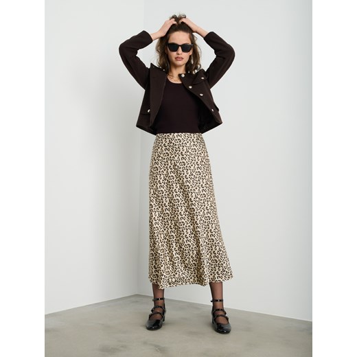 Sinsay - Spódnica midi w panterkę - wielobarwny Sinsay XL Sinsay