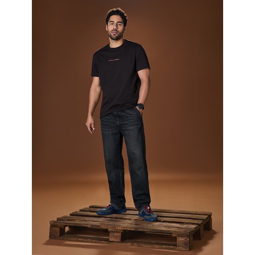 Sinsay - Koszulka z napisem - brązowy Sinsay L Sinsay