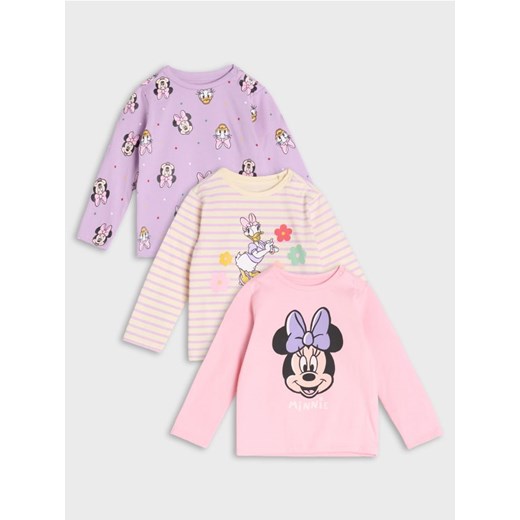 Sinsay - Koszulka z długimi rękawami Myszka Minnie 3 pack - kremowy ze sklepu Sinsay w kategorii Kaftaniki i bluzki - zdjęcie 178141208