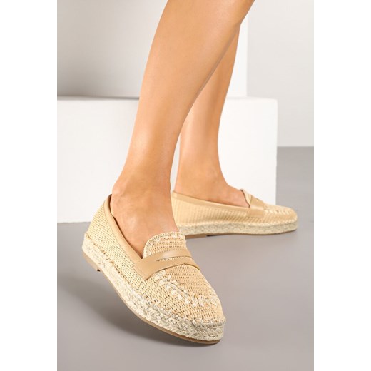 Beżowe Espadryle z Haftem na Podeszwie z Plecionki Taslexia ze sklepu renee.pl w kategorii Espadryle damskie - zdjęcie 178141727