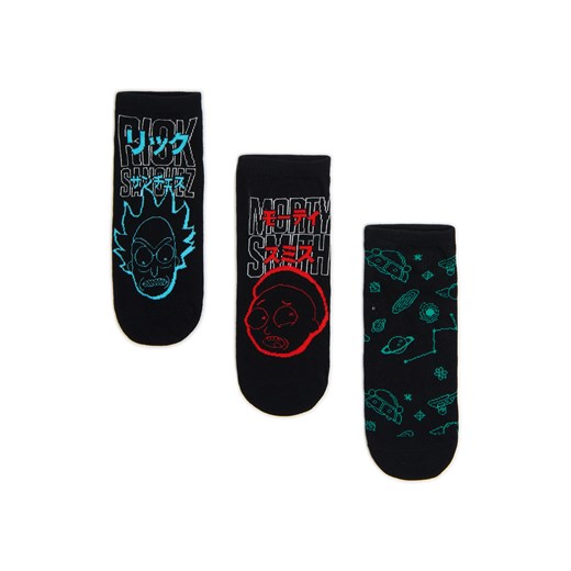 Cropp - 3 pack krótkich skarpetek Rick i Morty - czarny ze sklepu Cropp w kategorii Skarpetki męskie - zdjęcie 178142045