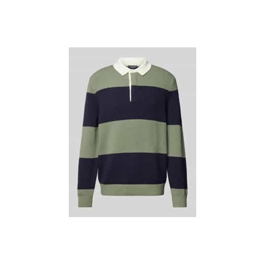 Sweter z dzianiny z kołnierzykiem polo model ‘Rugby’ ze sklepu Peek&Cloppenburg  w kategorii Swetry męskie - zdjęcie 178144985