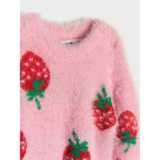 Sinsay - Sweter w truskawki - różowy Sinsay 62 Sinsay