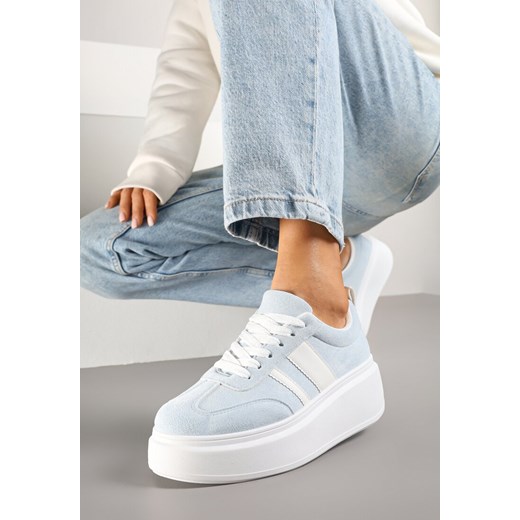 Niebieskie Sneakersy Klasyczne Tenisówki na Grubej Podeszwie z Koturnem Adessia ze sklepu renee.pl w kategorii Buty sportowe damskie - zdjęcie 178148779