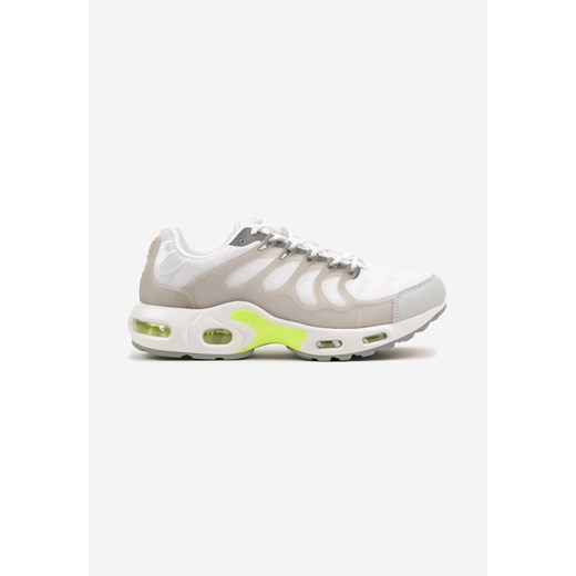 Biało-Szare Buty Sportowe Sneakersy z Geometrycznym Wzorem Fenirila ze sklepu born2be.pl w kategorii Buty sportowe męskie - zdjęcie 178150495