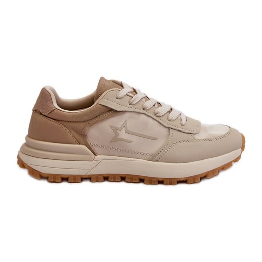 Męskie Sneakersy Big Star NN174067 Memory Foam System Beżowe beżowy ze sklepu ButyModne.pl w kategorii Buty sportowe męskie - zdjęcie 178152947