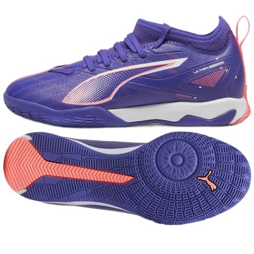 Buty Puma Ultra 5 Match IT Mid 108099-01 fioletowe ze sklepu ButyModne.pl w kategorii Buty sportowe dziecięce - zdjęcie 178153115