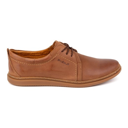 Buty męskie skórzane casual 2131 POLBUT camel brązowe ze sklepu ButyModne.pl w kategorii Półbuty męskie - zdjęcie 178153196