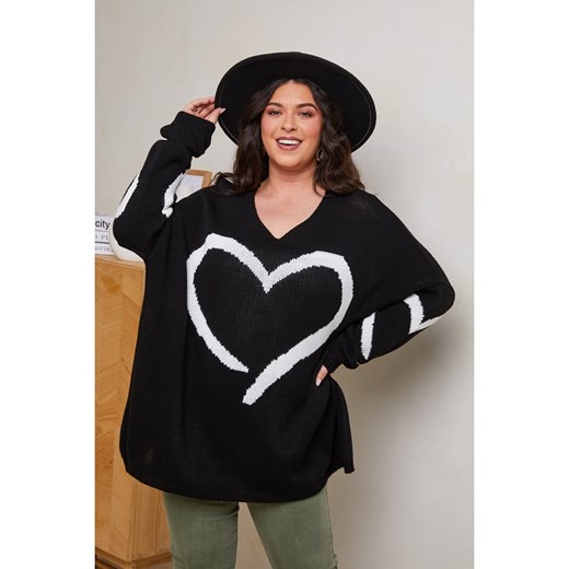 Curvy Lady Sweter w kolorze czarnym ze sklepu Limango Polska w kategorii Swetry damskie - zdjęcie 178154479