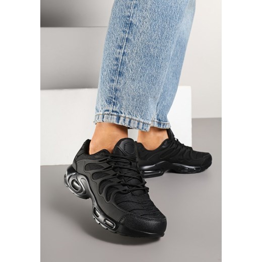 Czarne Buty Sportowe Sneakersy z Tłoczoną Cholewką Calzivis ze sklepu renee.pl w kategorii Buty sportowe damskie - zdjęcie 178157839