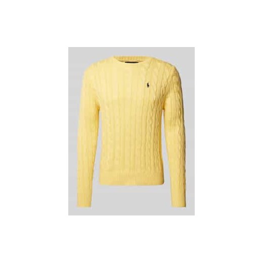 Sweter z dzianiny ze ściegiem warkoczowym model ‘DRIVER’ ze sklepu Peek&Cloppenburg  w kategorii Swetry męskie - zdjęcie 178162426