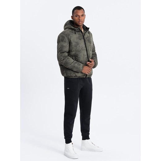 Kurtka męska puffer - khaki V5 C529 L okazyjna cena ombre