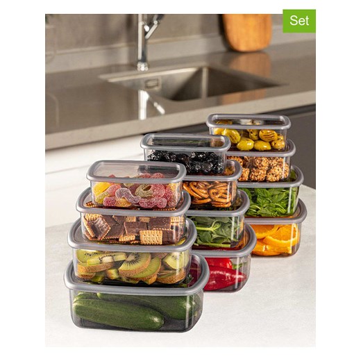 Violeta Home Pojemniki (12 szt.) w kolorze antracytowym ze sklepu Limango Polska w kategorii Pojemniki kuchenne - zdjęcie 178165666