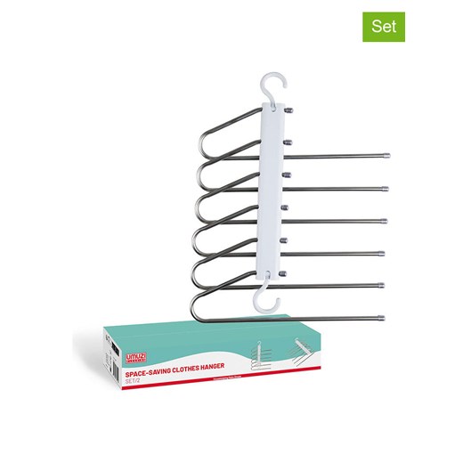 Lifa Living Wieszaki (2 szt.) w kolorze srebrno-białym - 34 x 26 x 3 cm ze sklepu Limango Polska w kategorii Szafy - zdjęcie 178165716