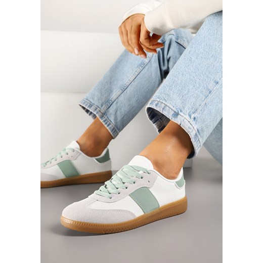 Biało-Zielone Sneakersy Tenisówki w Kultowym Stylu Neolithaen ze sklepu renee.pl w kategorii Buty sportowe damskie - zdjęcie 178166237